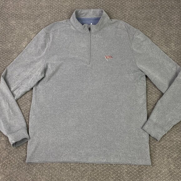 Johnnie-O 1/4 Zip Pullover Men's Medium Gray Meteor Brady 2.0 Microfleece - Picture 1 of 11